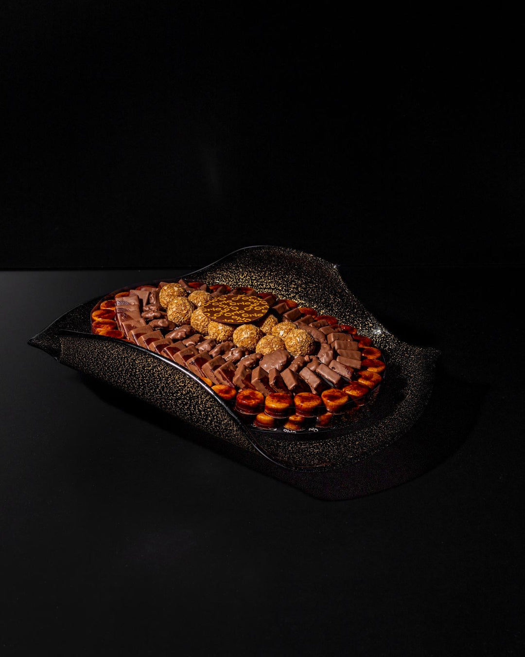 Black & Gold Glass Tray - 2KG / +
